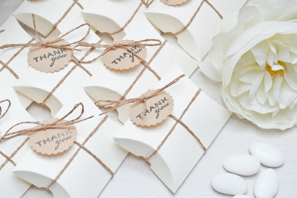 A group of wedding favors
